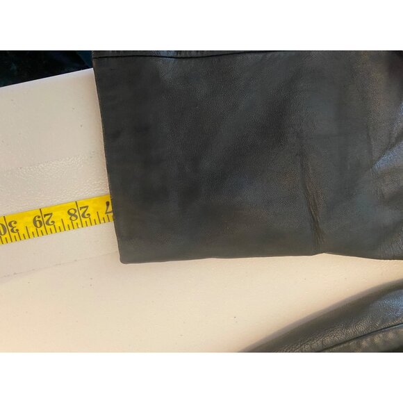 Talbots Womens Black Leather Hooded Coat 32" Long w/ Thinsulate Medium - Picture 13 of 13